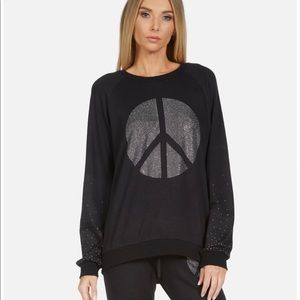 Lauren Moshi Noleta Crystal peace sweatshirt S NWT